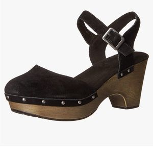 SALE! Black suede studded clog sandals